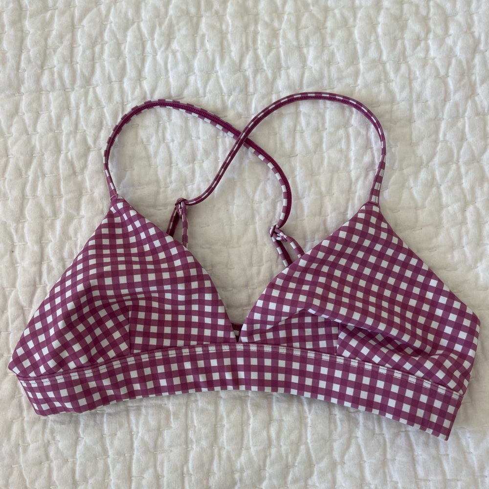 Alo yoga nwot gingham bra top sz small